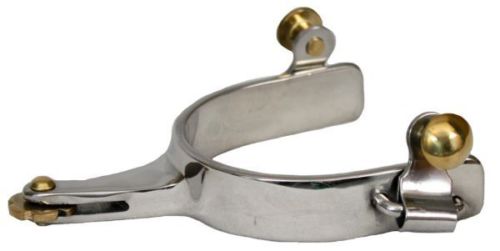 Stainless Steel Western Spurs Horizontal Brass Rowel NEW Horse Tack