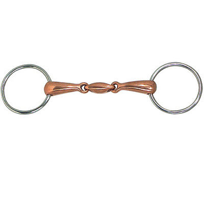 horse  Loose  Ring  bit in cooper Double jointed mouth (broken mouth), with lozenge style link