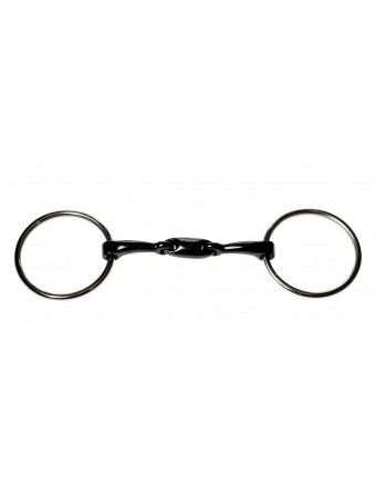 horse loose ring bits  in black iron mouth  with french  link 