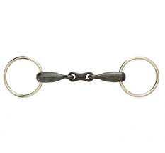 horse loose ring bits  in sweet black iron mouth with french style link